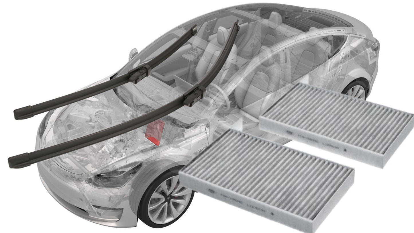 Revisión anual EV (niveles + filtro + escobillas) Tesla Model 3/Y
